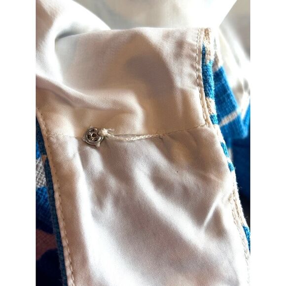 Darling J. Crew Sleeveless Summer Dress Blue Floral Pockets Zip Close Lined 4 - Picture 9 of 10
